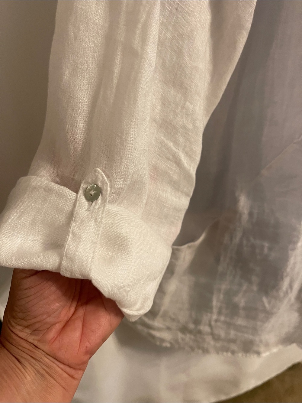 Sigrid Olsen White Linen Button-Front Tunic Blouse 1X - Picture 3 of 11
